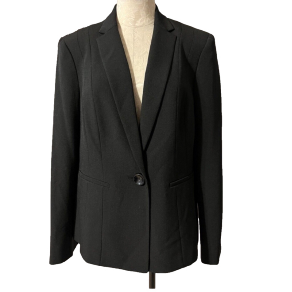 Kasper Separates Suit Jacket Blazer 14 Black Classic Single Button